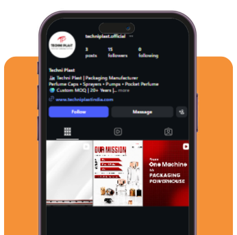 The Techni Plast Instagram profile, run by CELLTOB